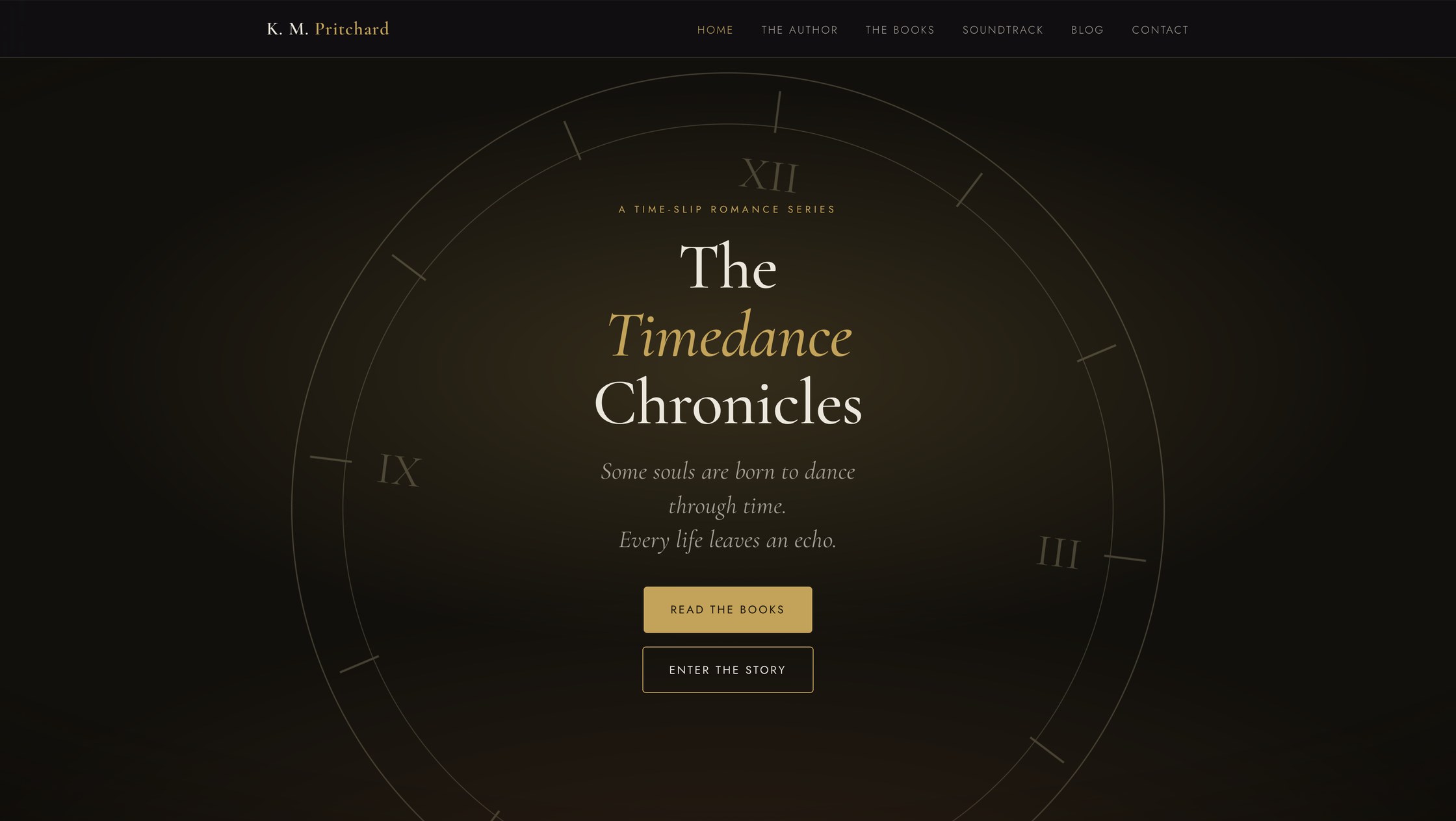 The K.M. Pritchard website on desktop